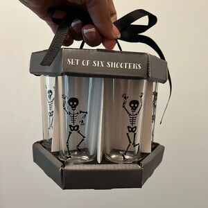 Set of 6 Skeleton Tall Shot Glasses